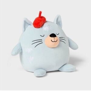 🩵Cat Kids' Mini Weighted Plush Throw Pillow Blue - Pillowfort
